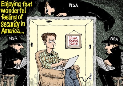 Enjoying that wonderful feeling of security in America - 
                        NSA - Home Sweet Home - The American Police State brought 
                        to you by Barack Obama and George W. Bush